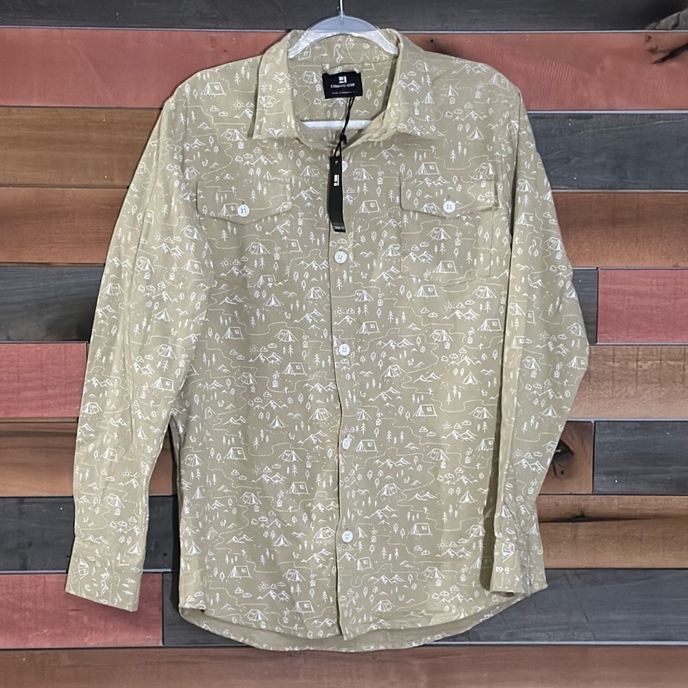 Standard Issue Flannel Button Down Camping Print … - image 1